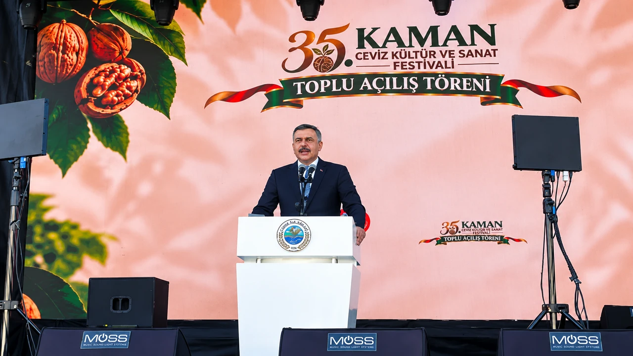 35. Kaman Ceviz Festivali’nde 14 Yatırımın Toplu Açılışı Yapıldı: Bakan Çiftçi ve Vali Demiryürek Konuştu